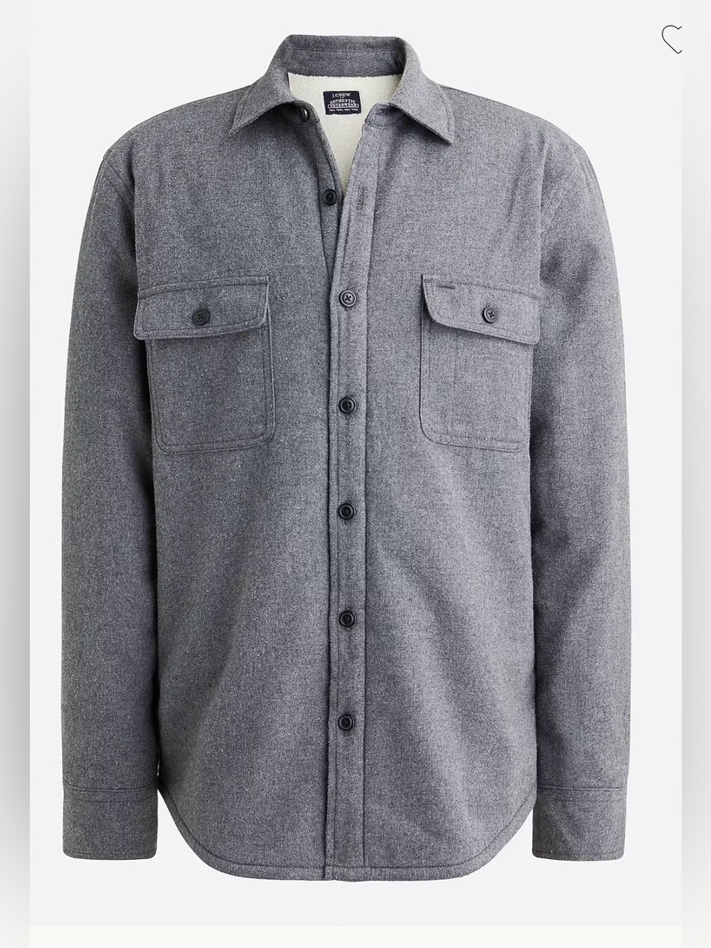 NWOT New J. Crew Sherpa-lined flannel shirt-jacket